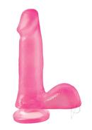 Basix Dong With Suction Cup 6in - Pink